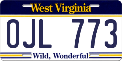 WV license plate OJL773
