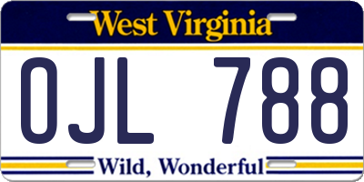 WV license plate OJL788