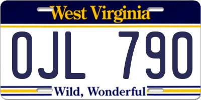 WV license plate OJL790