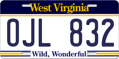 WV license plate OJL832