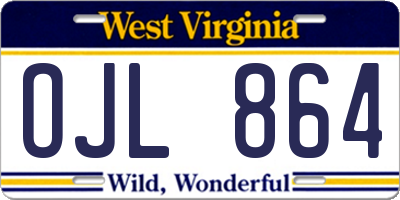 WV license plate OJL864