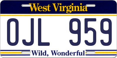 WV license plate OJL959