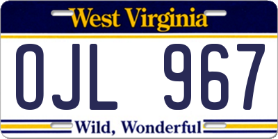 WV license plate OJL967