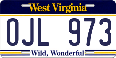 WV license plate OJL973