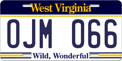 WV license plate OJM066