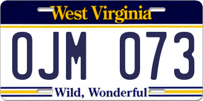 WV license plate OJM073