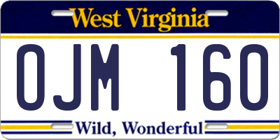 WV license plate OJM160