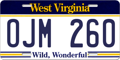 WV license plate OJM260