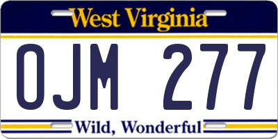 WV license plate OJM277