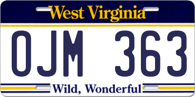 WV license plate OJM363