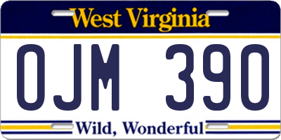 WV license plate OJM390