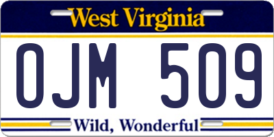 WV license plate OJM509