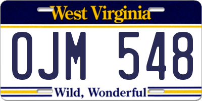 WV license plate OJM548