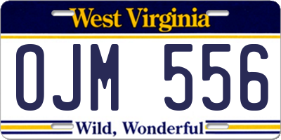 WV license plate OJM556
