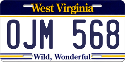 WV license plate OJM568