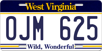WV license plate OJM625