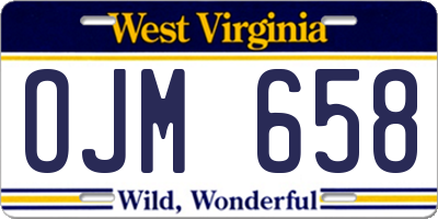WV license plate OJM658