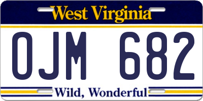 WV license plate OJM682