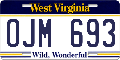 WV license plate OJM693