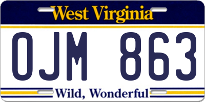 WV license plate OJM863