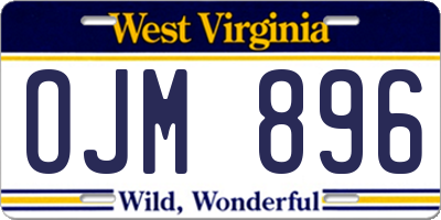 WV license plate OJM896