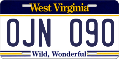 WV license plate OJN090