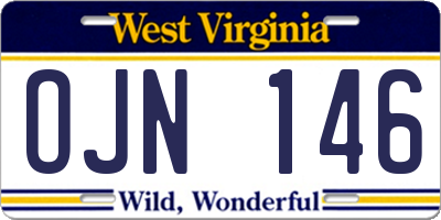 WV license plate OJN146