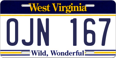WV license plate OJN167