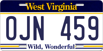 WV license plate OJN459