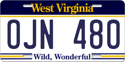 WV license plate OJN480