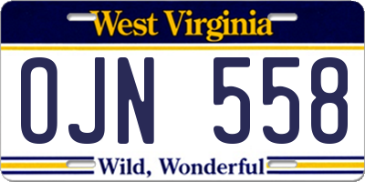 WV license plate OJN558