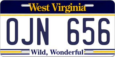 WV license plate OJN656