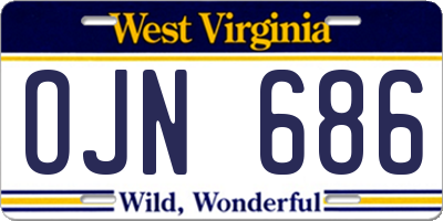 WV license plate OJN686
