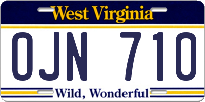 WV license plate OJN710