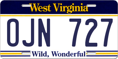 WV license plate OJN727