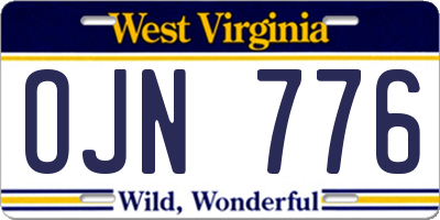 WV license plate OJN776