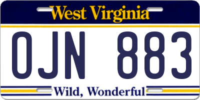 WV license plate OJN883