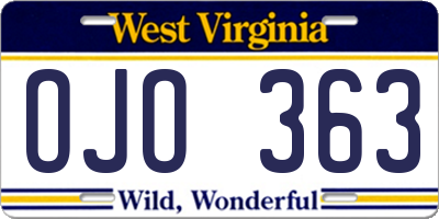 WV license plate OJO363