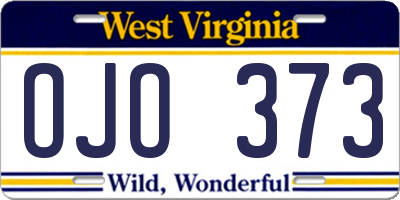 WV license plate OJO373