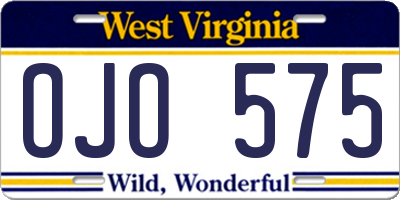 WV license plate OJO575