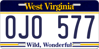 WV license plate OJO577
