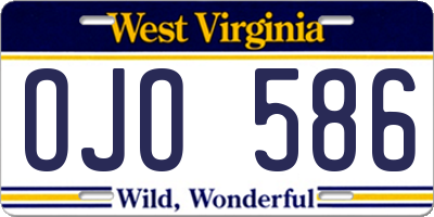 WV license plate OJO586