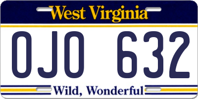 WV license plate OJO632