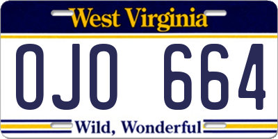 WV license plate OJO664
