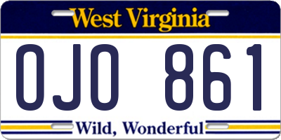 WV license plate OJO861