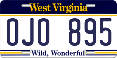 WV license plate OJO895