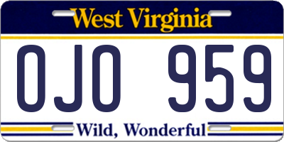 WV license plate OJO959