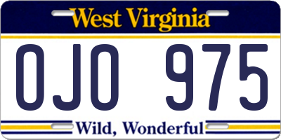 WV license plate OJO975
