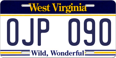 WV license plate OJP090