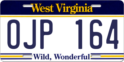 WV license plate OJP164